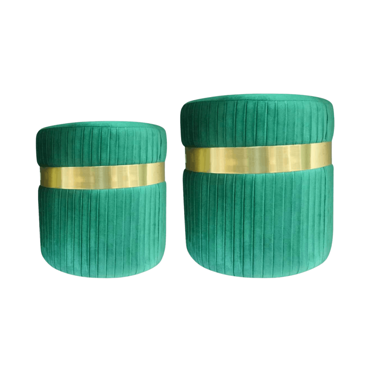 Set de 2 poufs en velours