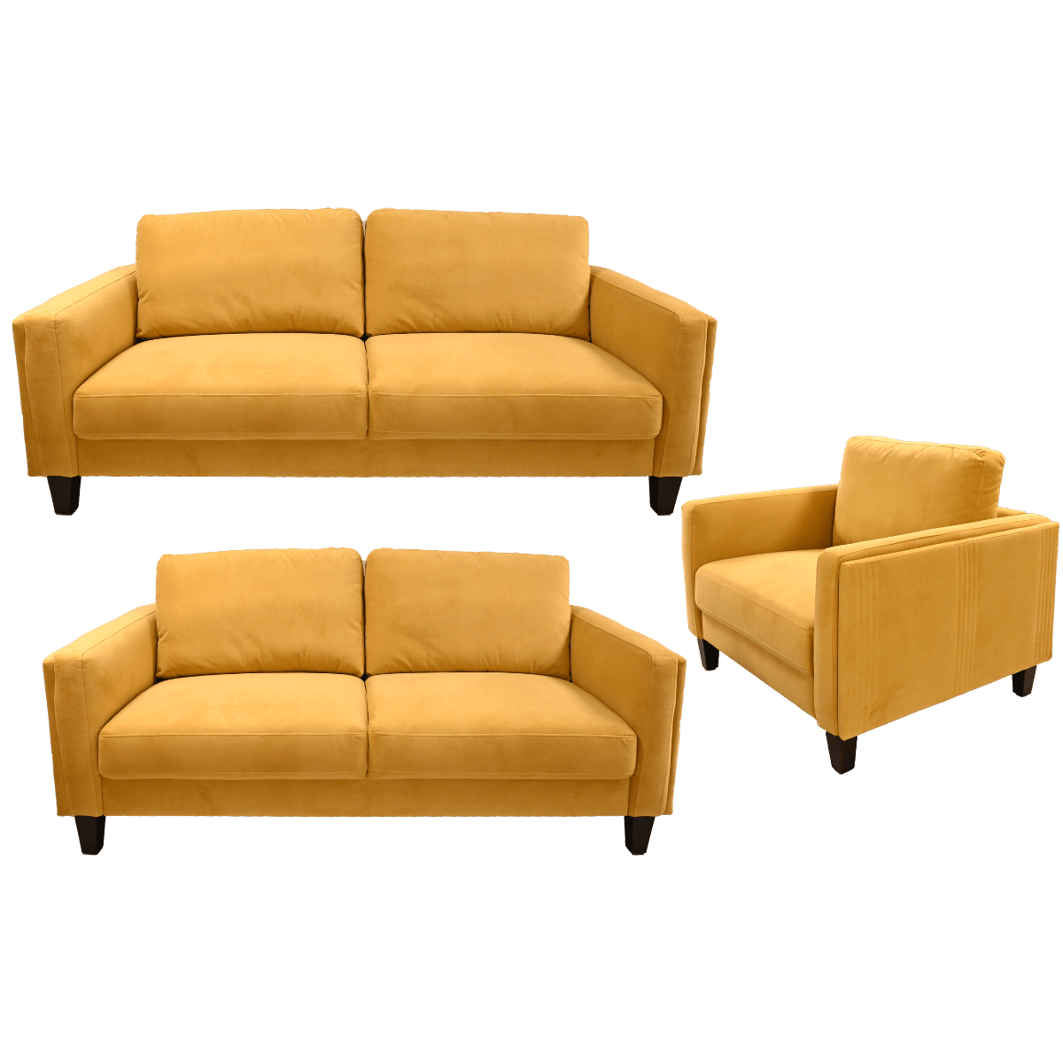 Salon 3+2+1 en velours