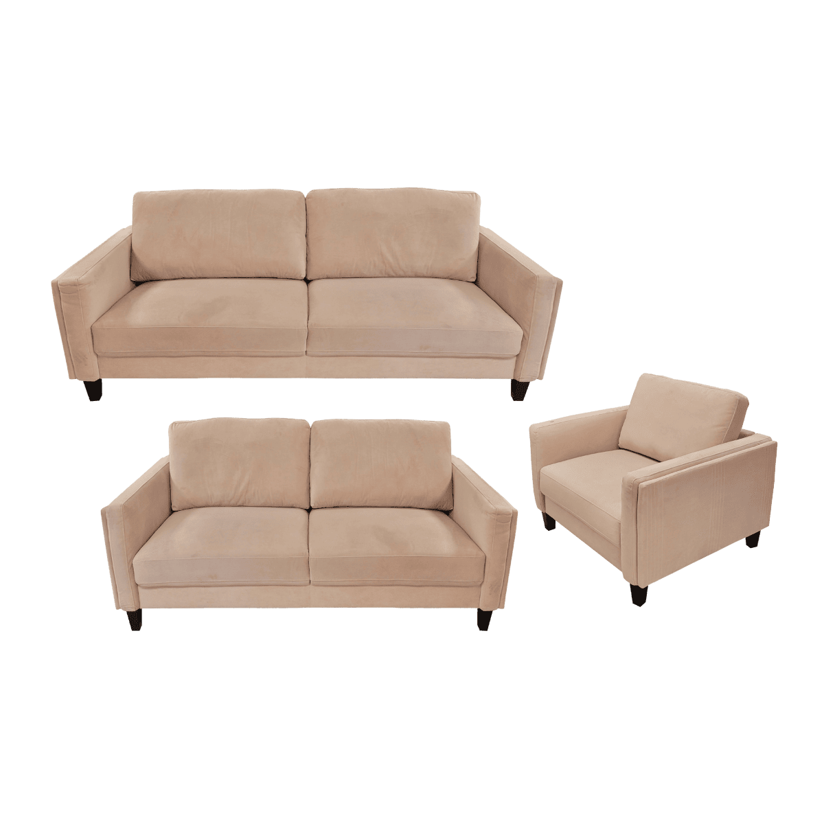 Salon 3+2+1 en velours