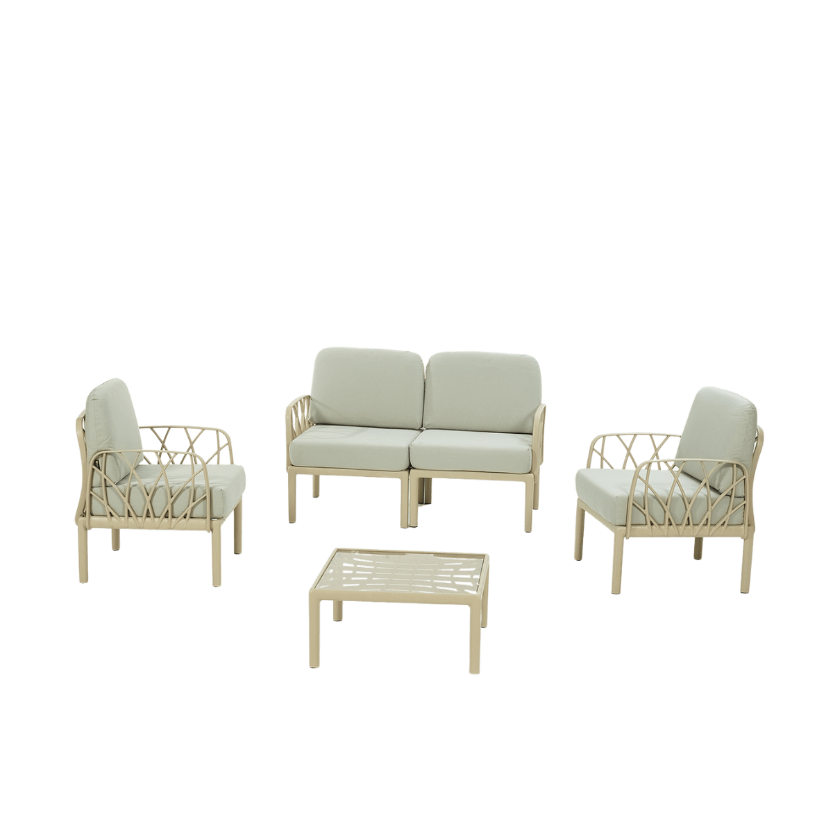 Salon de jardin 2+1+1