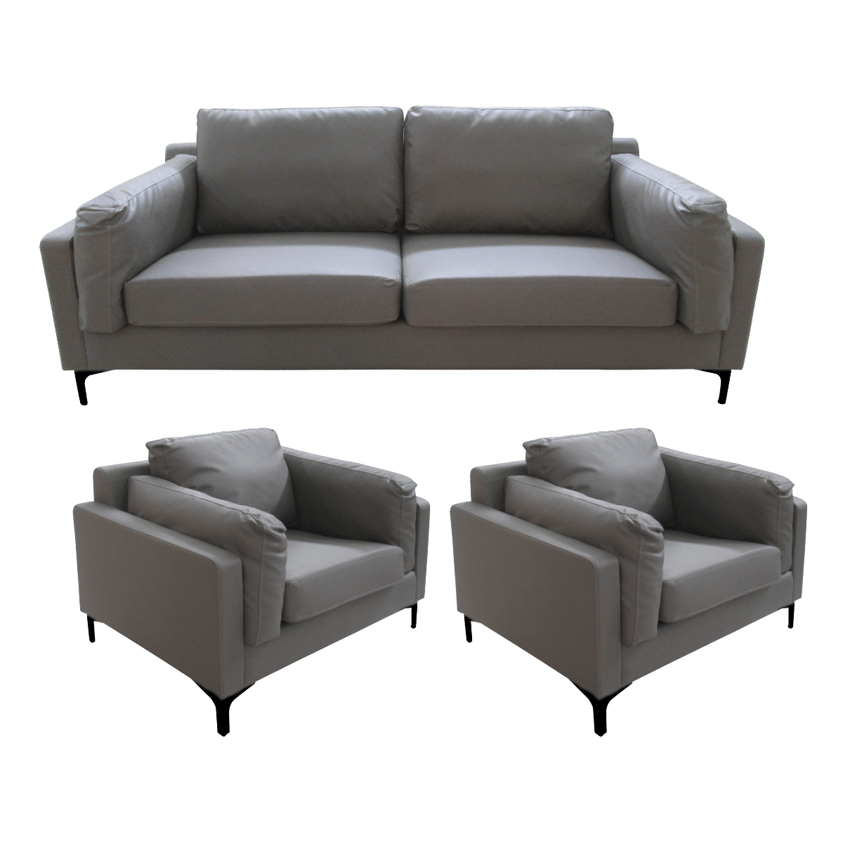 Salon de bureau 3+1+1 en cuir