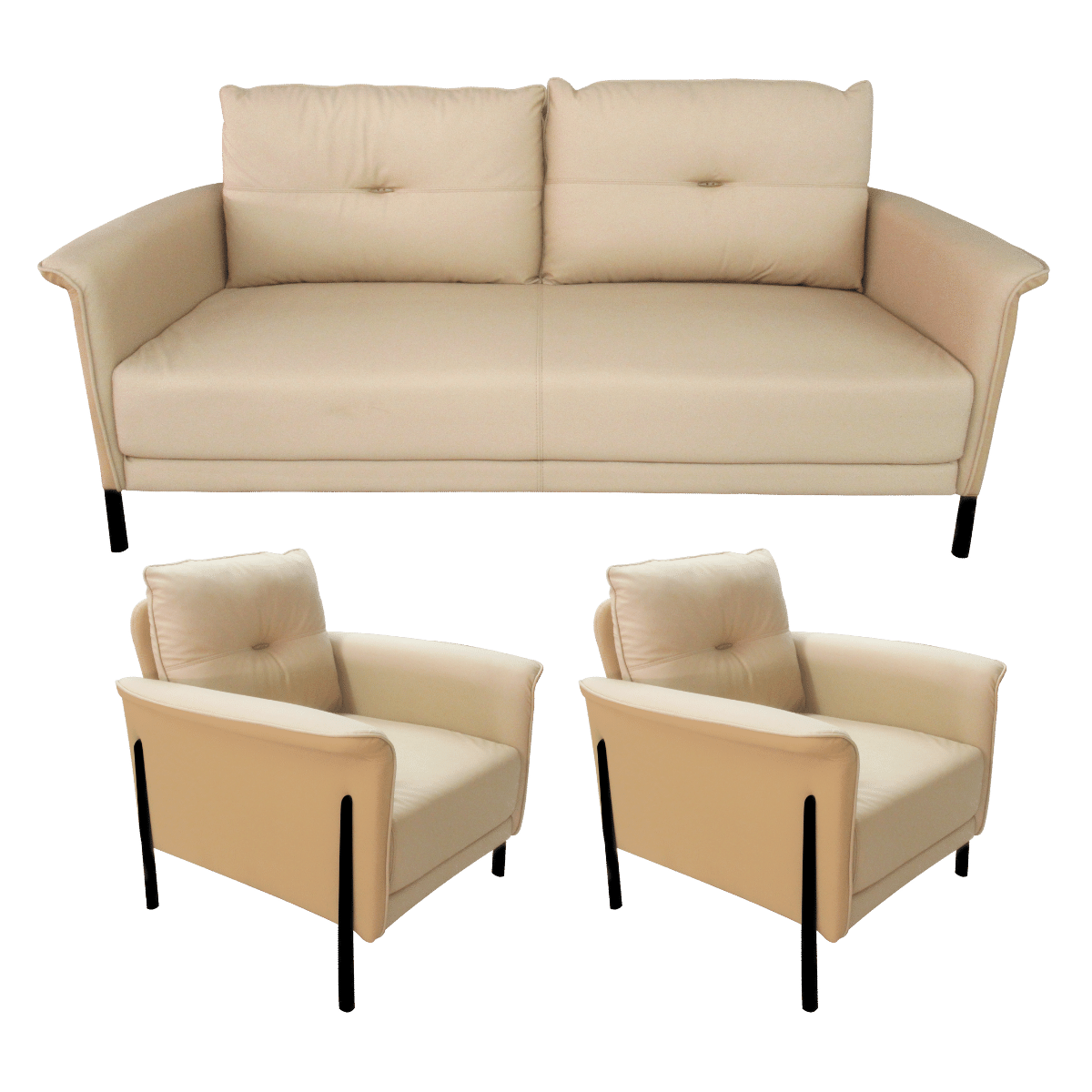 Salon de bureau 3+1+1 en cuir