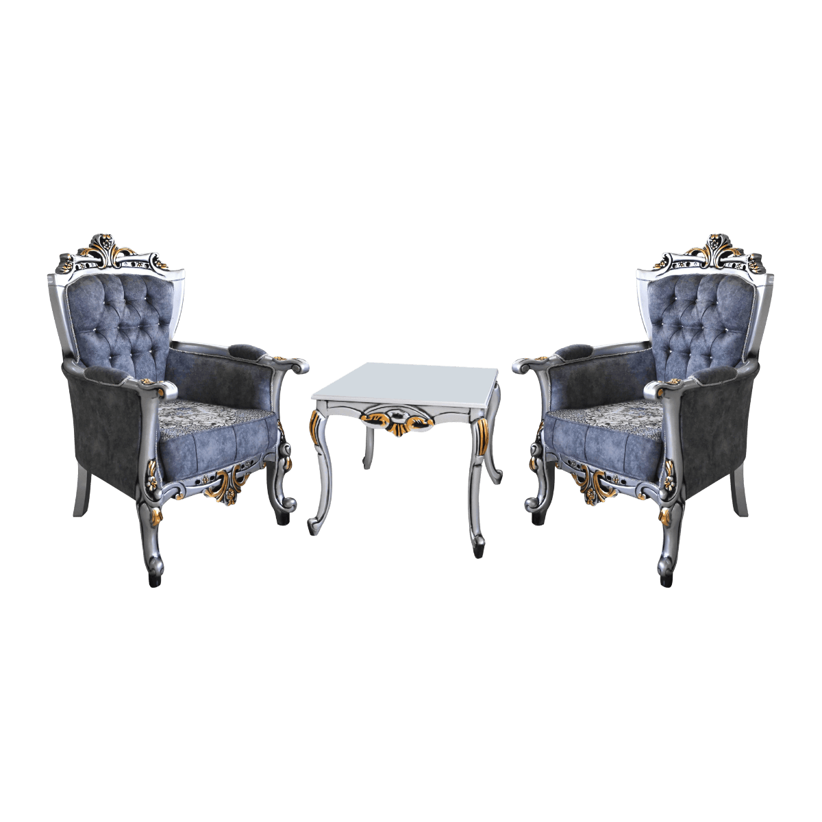 Set de 2 fauteuils baroques