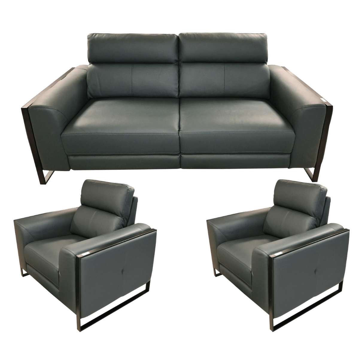 Salon de bureau 3+1+1 en cuir