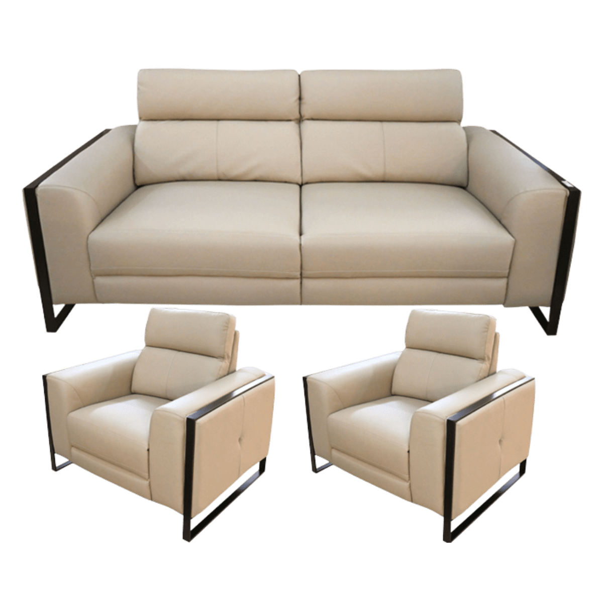 Salon de bureau 3+1+1 en cuir