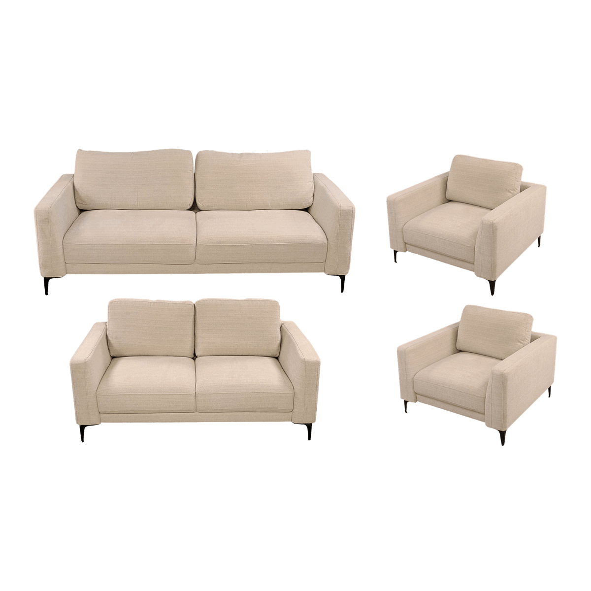 Salon 3+2+1+1 en tissu