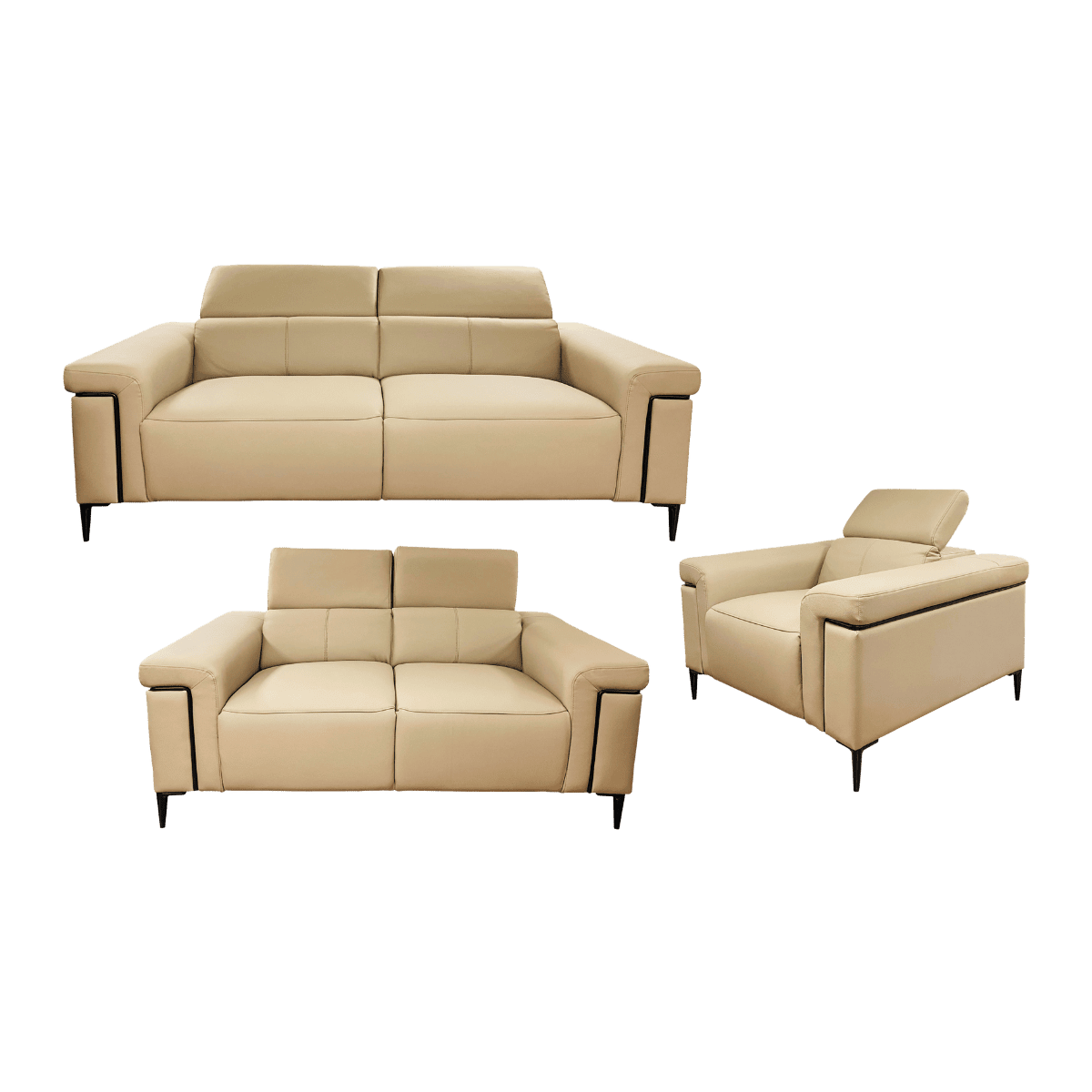 Salon 3+2+1 en cuir