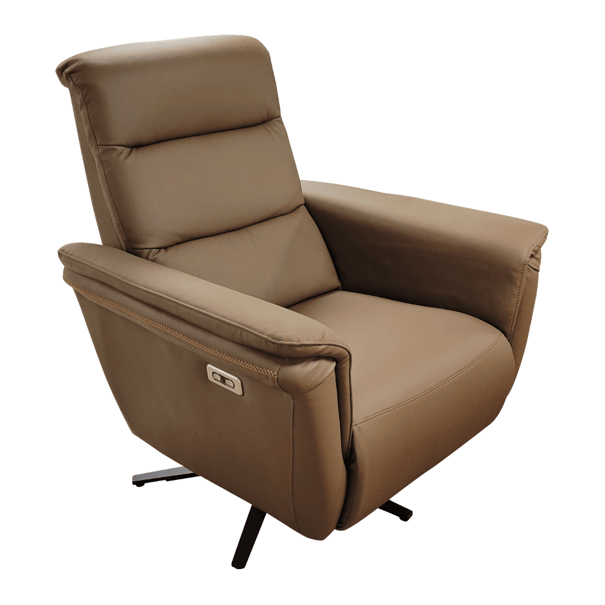 Fauteuil relax en cuir avec mécanisme électrique