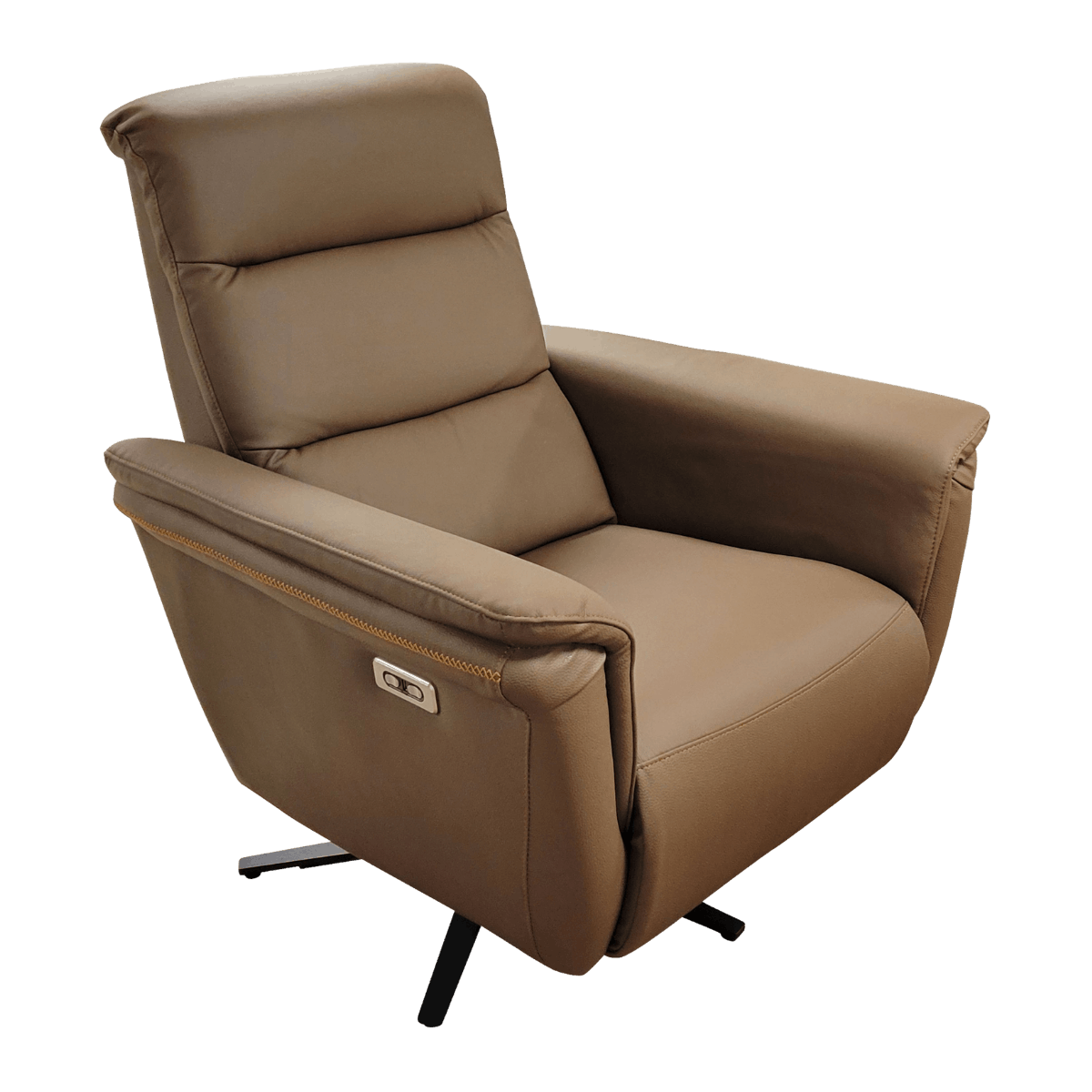 Fauteuil relax en cuir avec mécanisme électrique