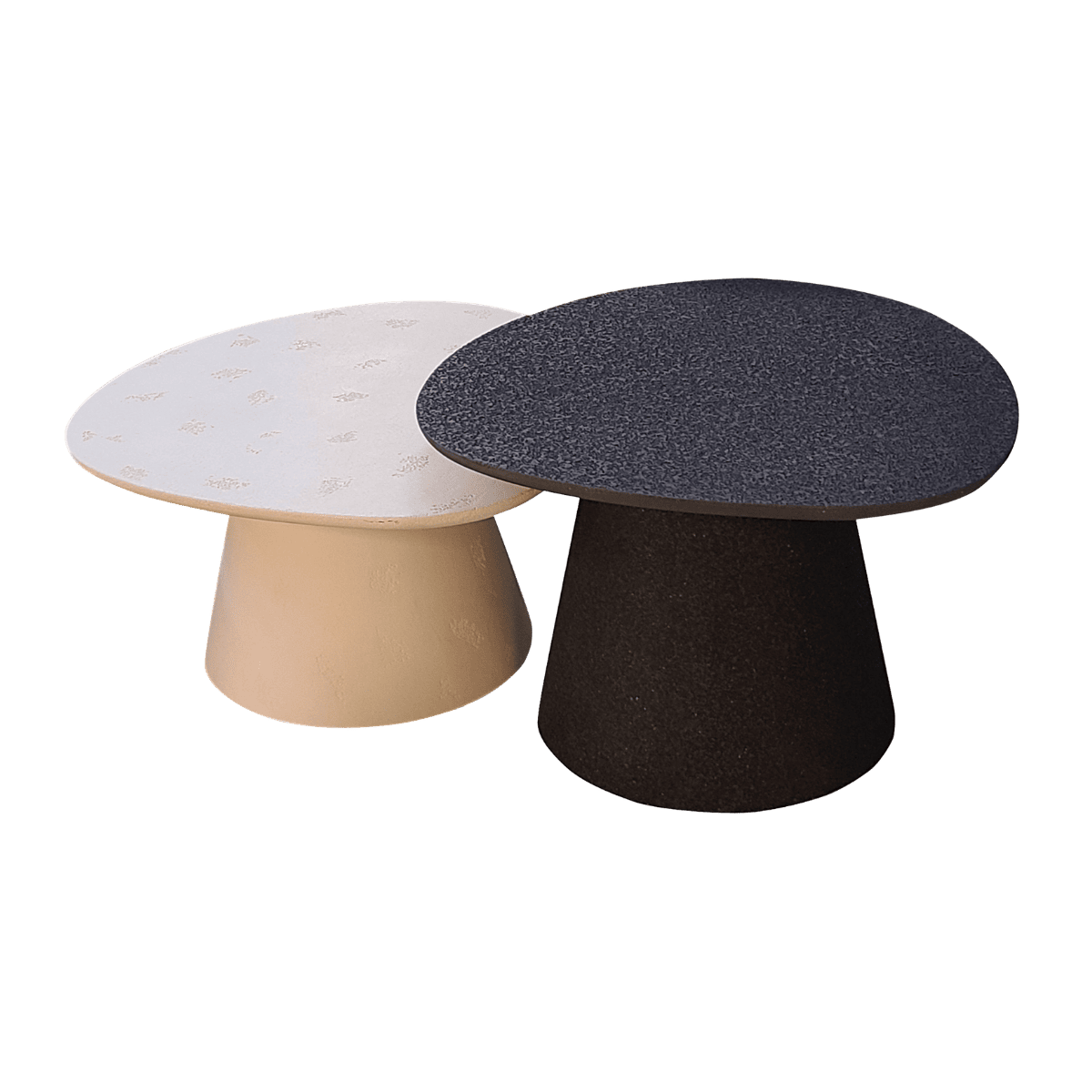 Set de 2 tables basses en Travertin