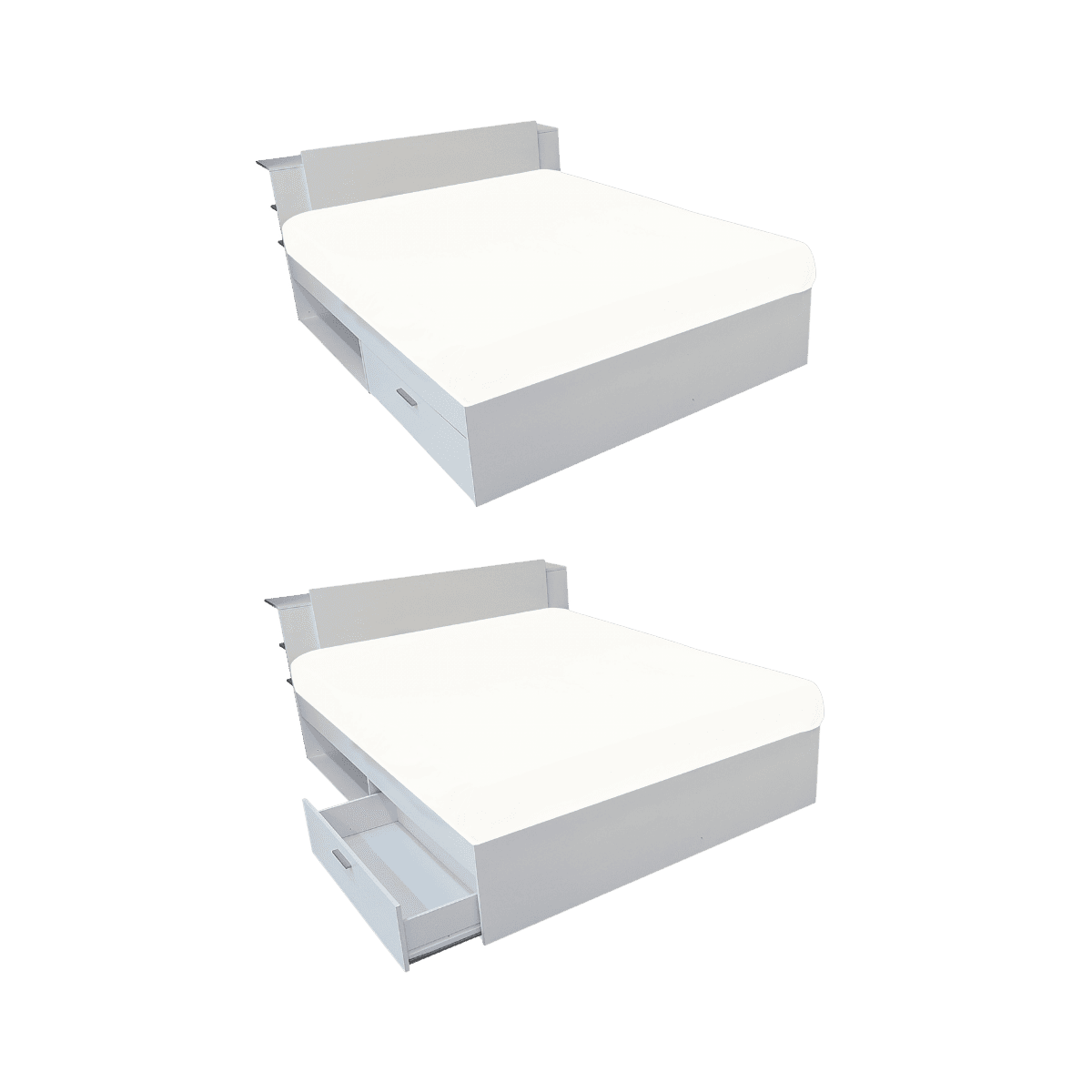 Lit avec rangements TEDDY WHITE