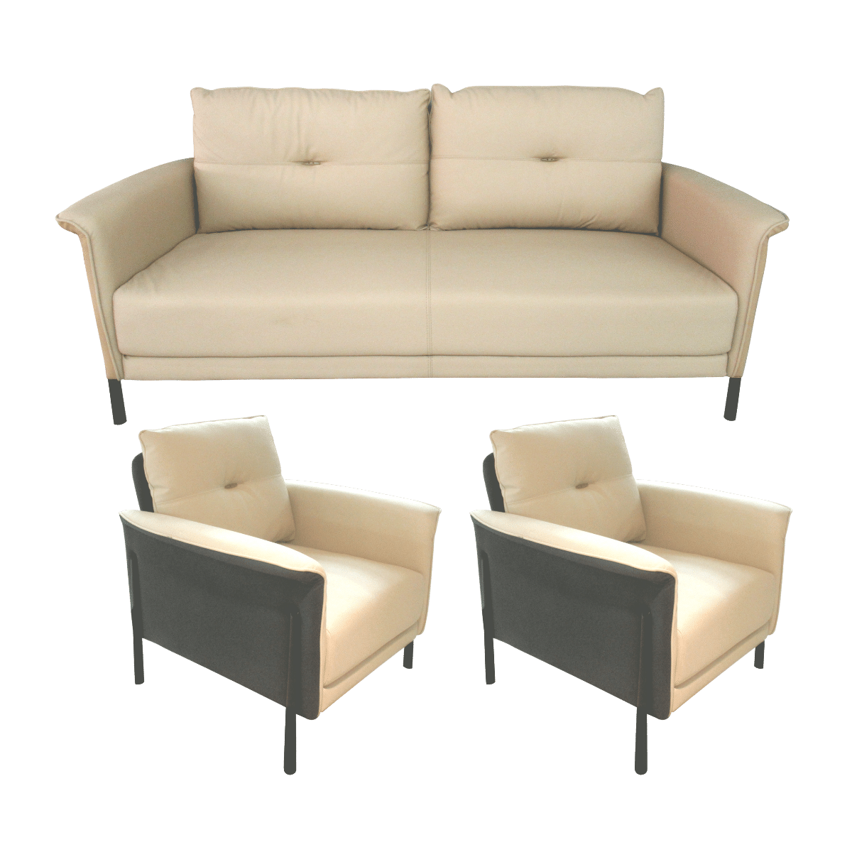 Salon de bureau 3+1+1 en cuir