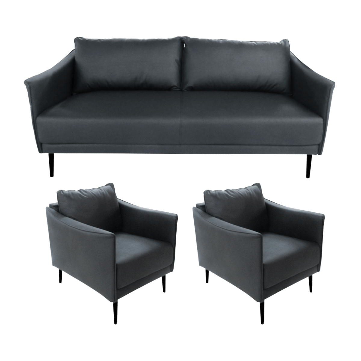 Salon de bureau 3+1+1 en cuir