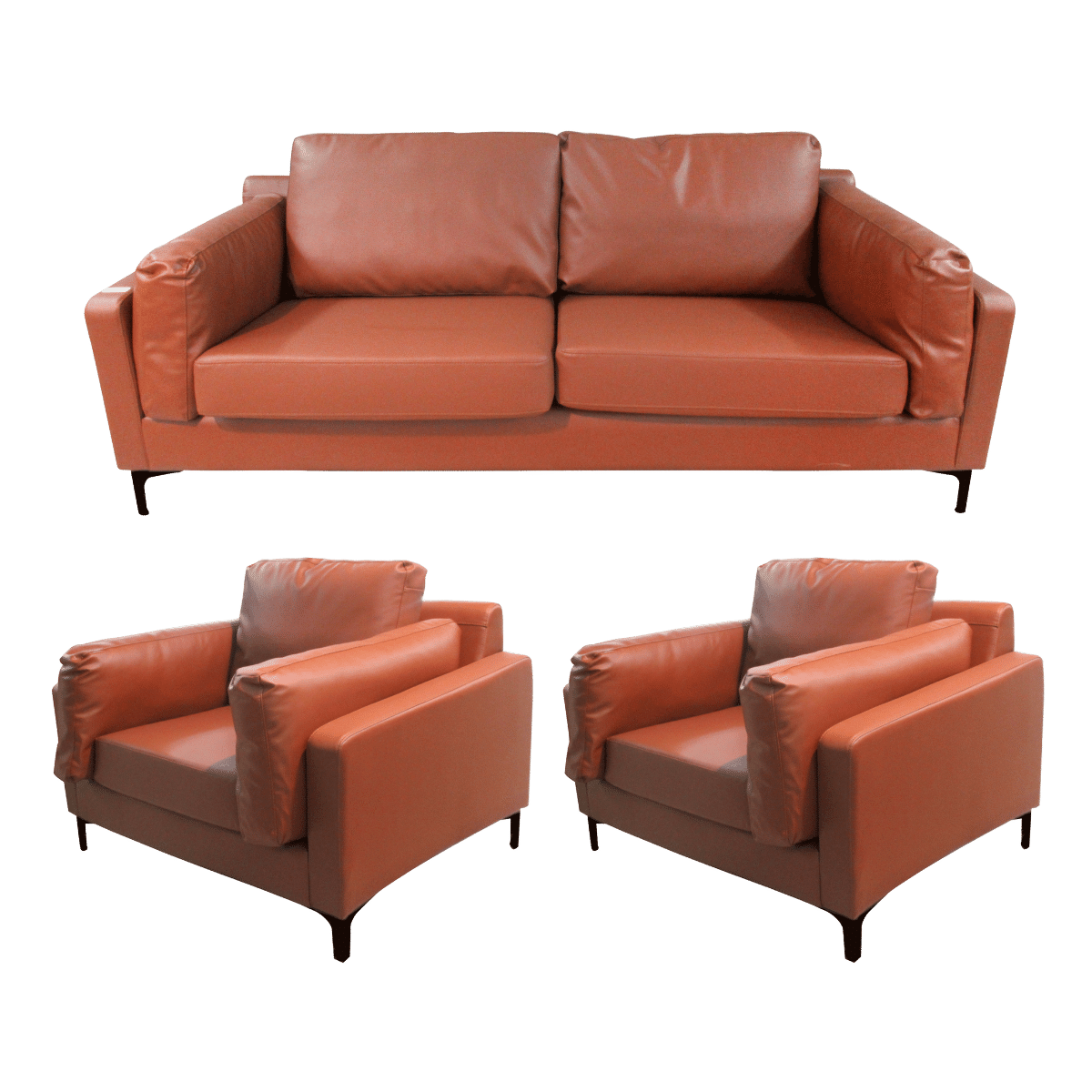 Salon de bureau 3+1+1 en cuir