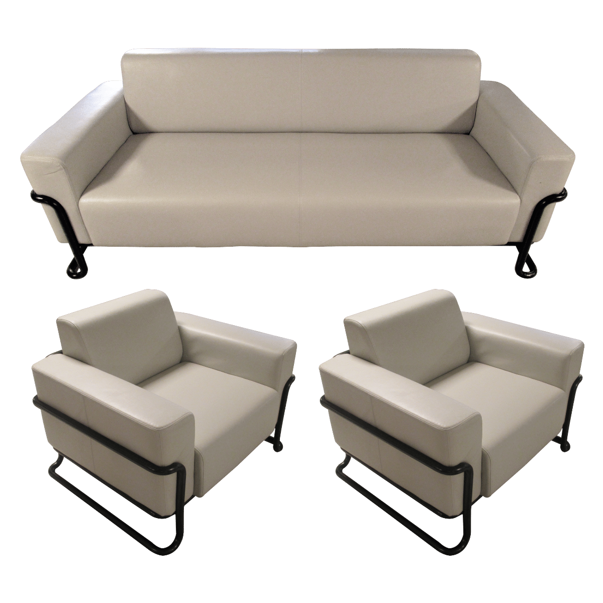 Salon de bureau 3+1+1 en cuir