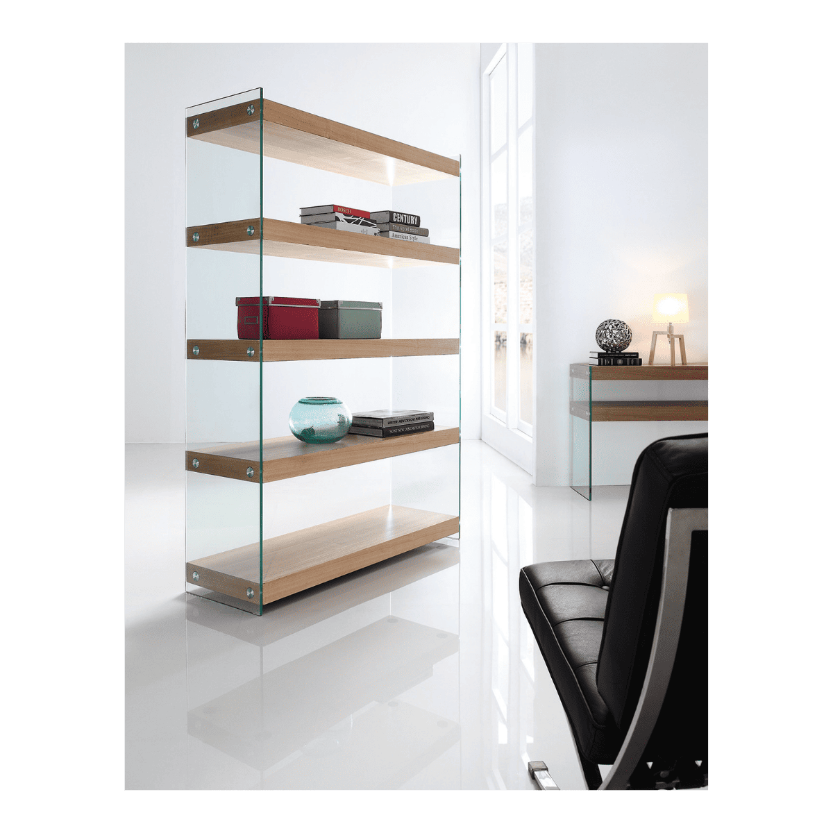 Bibliothèque en verre