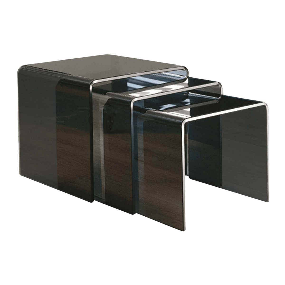 Set de 3 tables en verre
