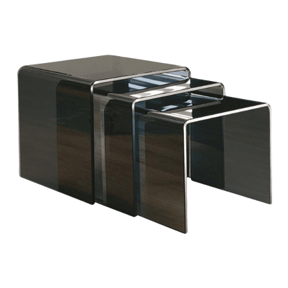 Set de 3 tables en verre
