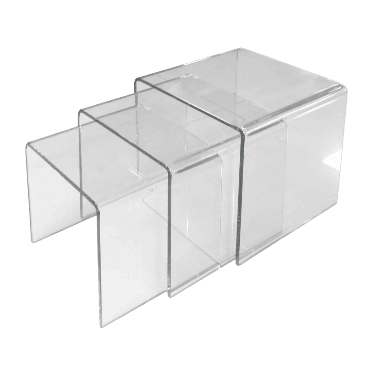 Set de 3 tables en verre
