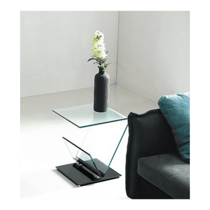 Table de coin en verre