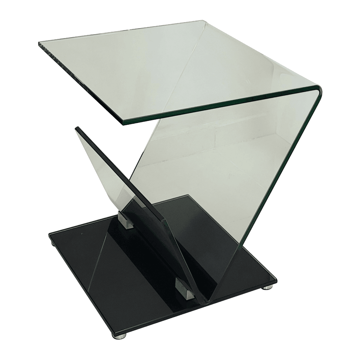 Table de coin en verre