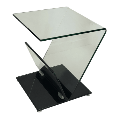 Table de coin en verre