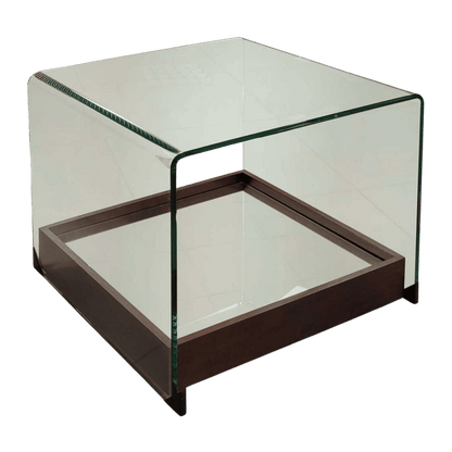 Table de coin en verre