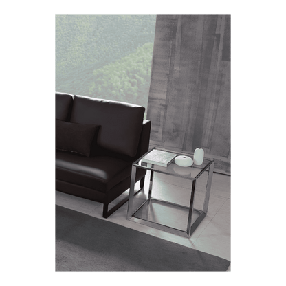 Table de coin en verre
