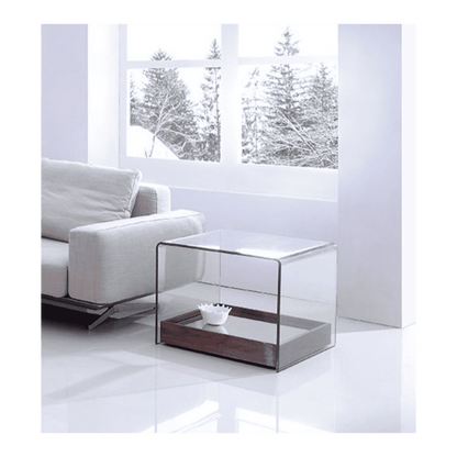 Table de coin en verre