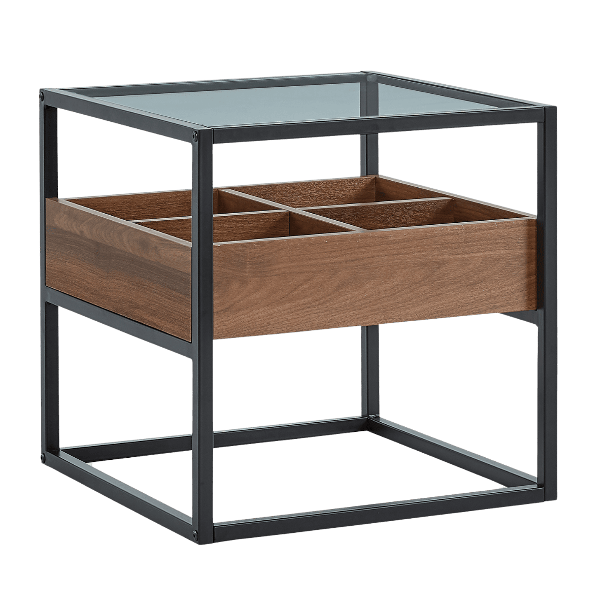 Table de coin en verre