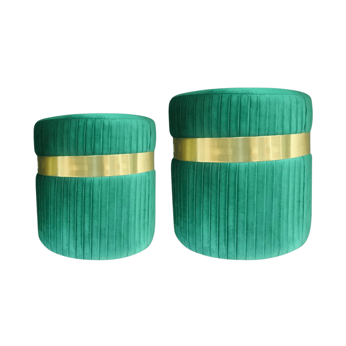 Set de 2 poufs en velours