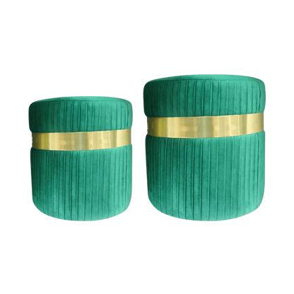 Set de 2 poufs en velours