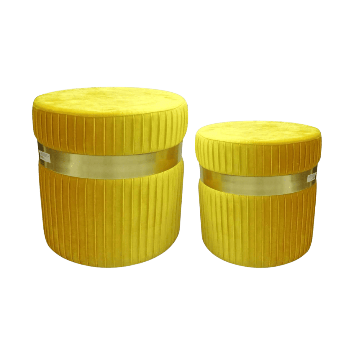 Set de 2 poufs en velours