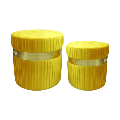 Set de 2 poufs en velours