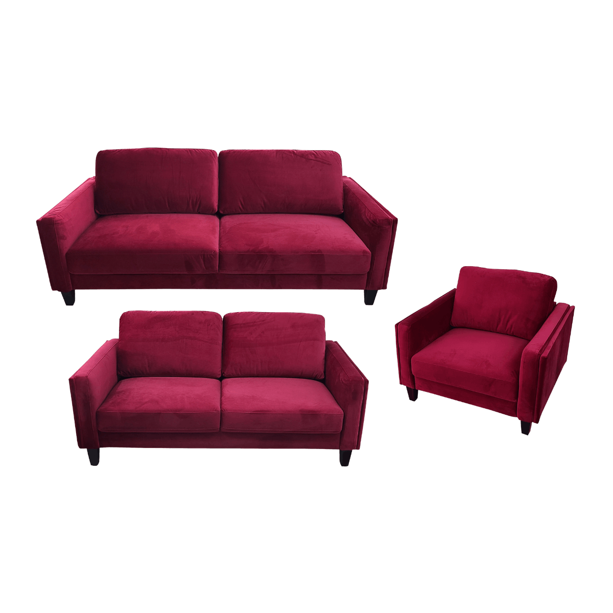 Salon 3+2+1 en velours