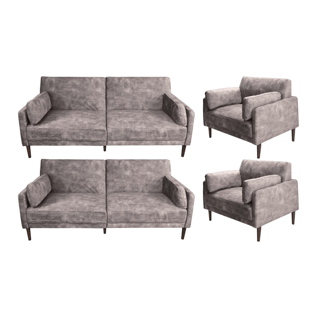 Salon 3+3+1+1 en velours