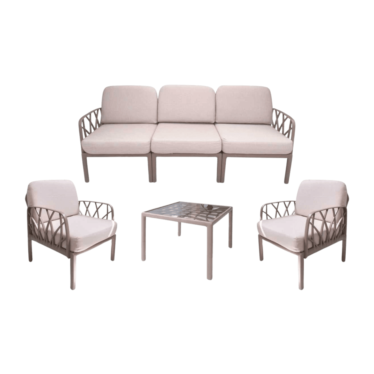 Salon de jardin 3+1+1