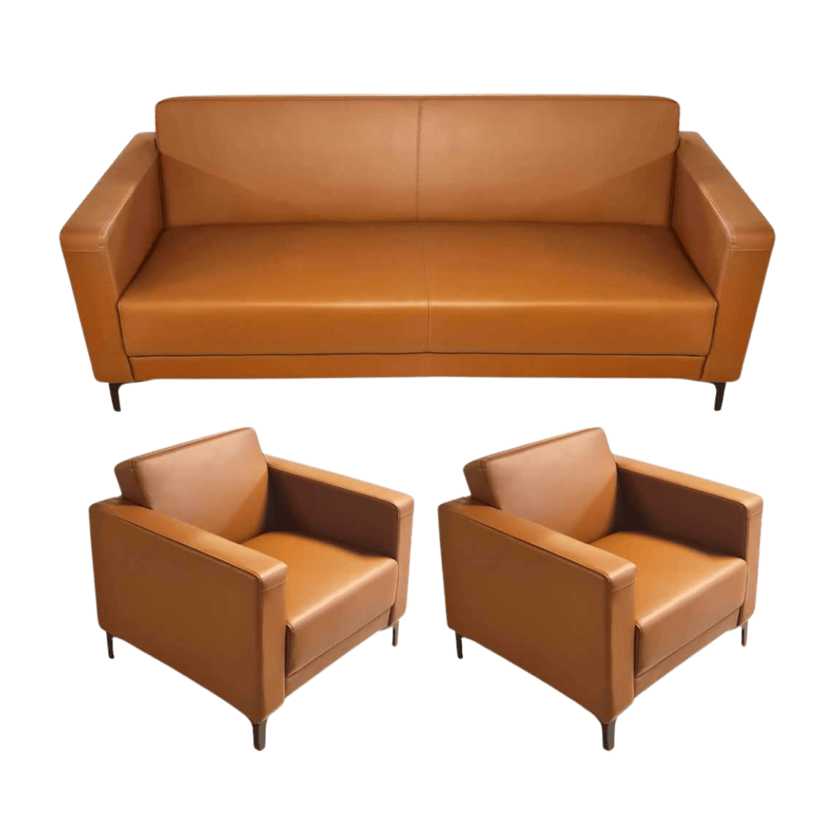 Salon de bureau 3+1+1 en cuir