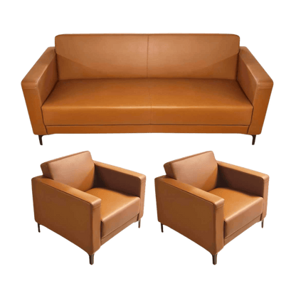 Salon de bureau 3+1+1 en cuir