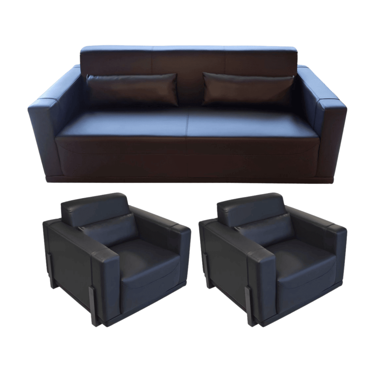 Salon de bureau 3+1+1 en cuir