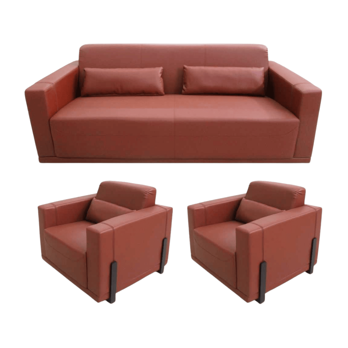 Salon de bureau 3+1+1 en cuir