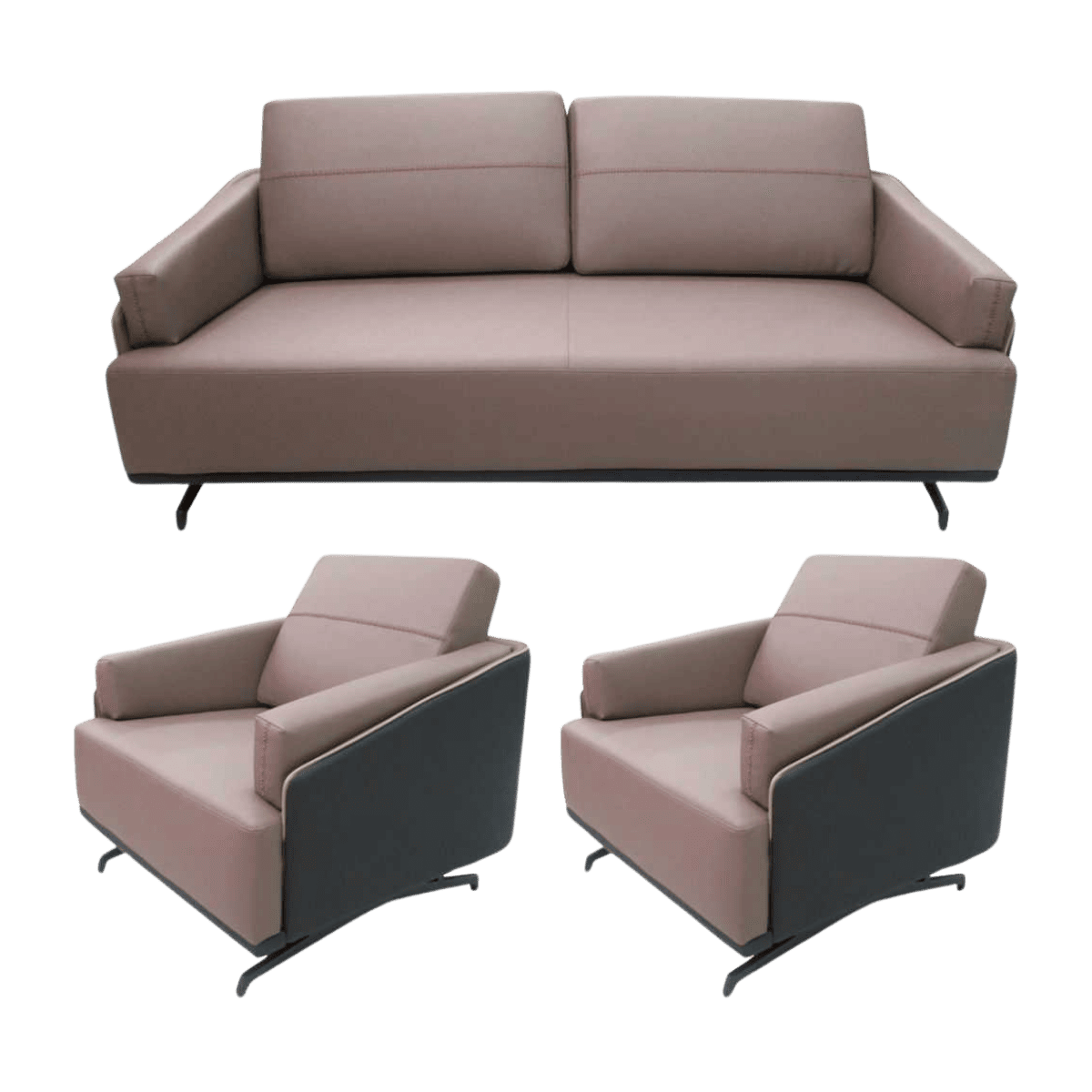 Salon de bureau 3+1+1 en cuir