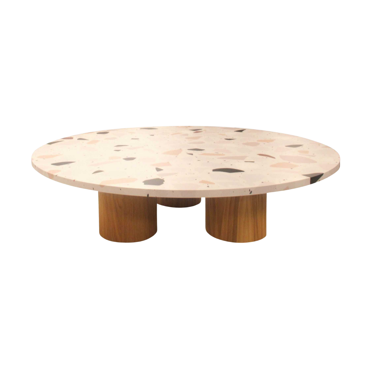 Table basse avec top effet terrazzo