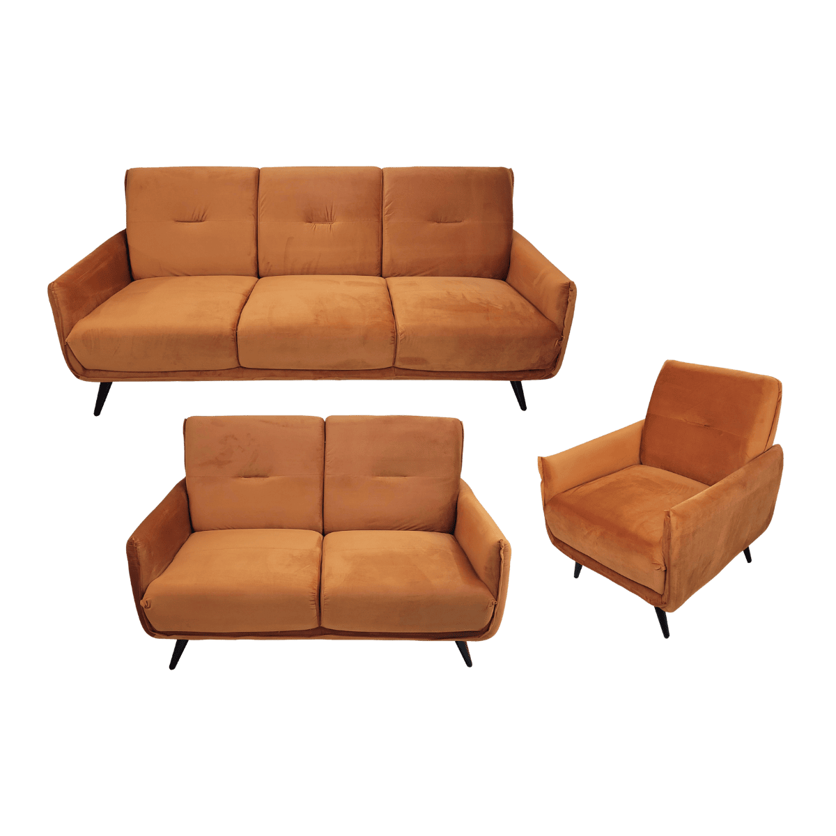 Salon 3+2+1 en velours