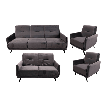 Salon 3+2+1+1 en velours