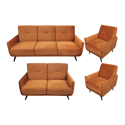 Salon 3+2+1+1 en velours