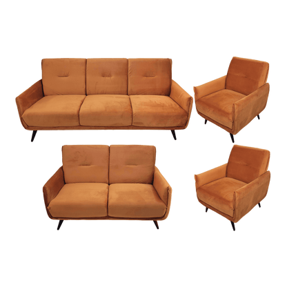 Salon 3+2+1+1 en velours