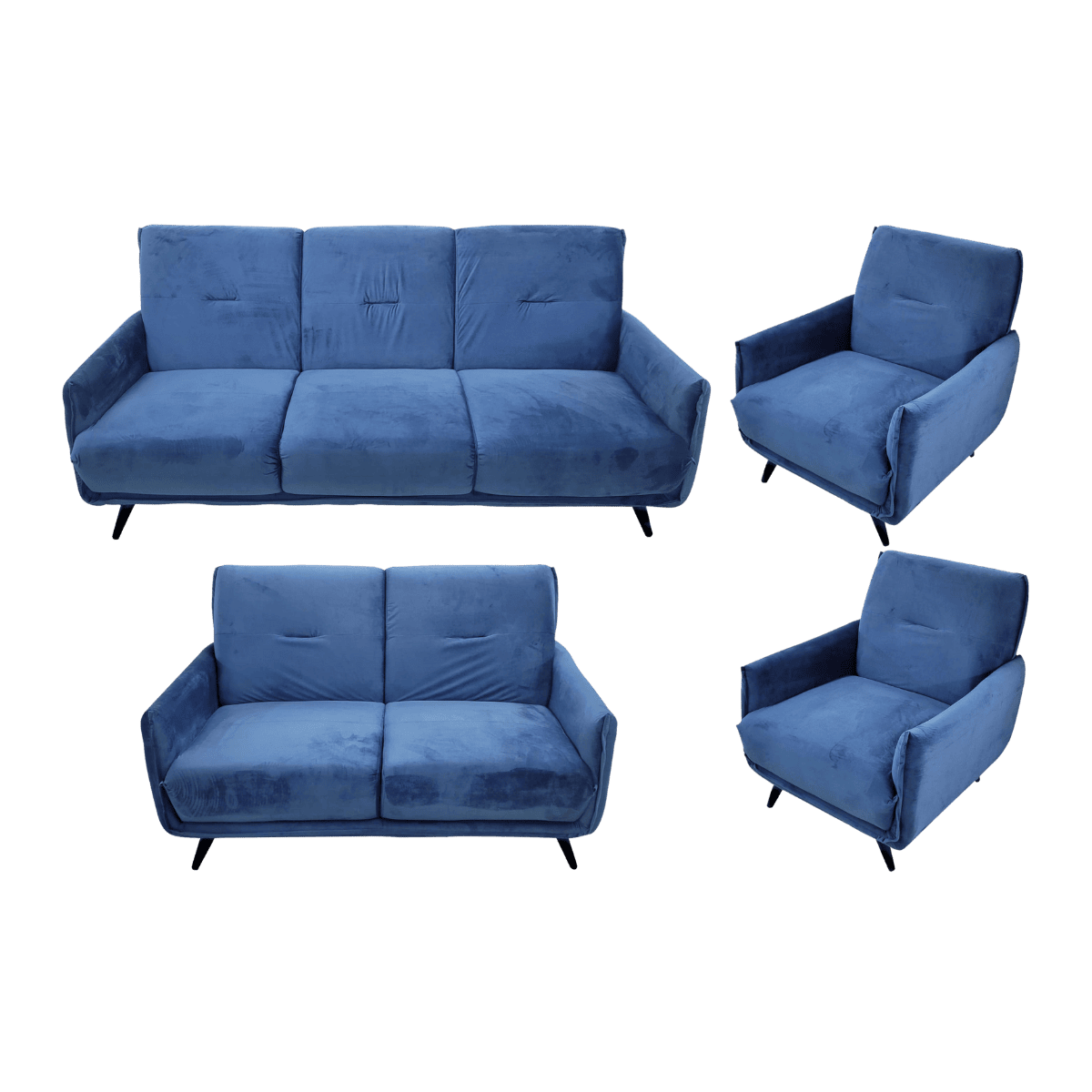 Salon 3+2+1+1 en velours