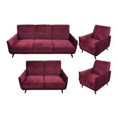 Salon 3+2+1+1 en velours