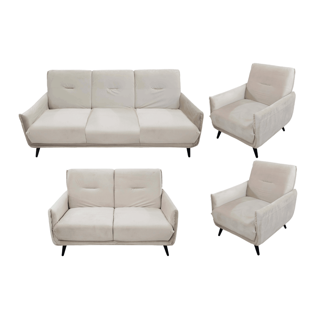 Salon 3+2+1+1 en velours